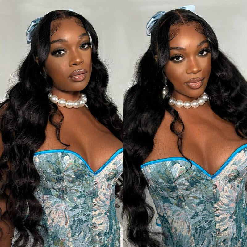 Madaam Ready to Go Glueless Wig Body Wave 7X5/7X4 Pre Cut Lace Closure Human Hair Wigs Bleached Knots with 250% Density